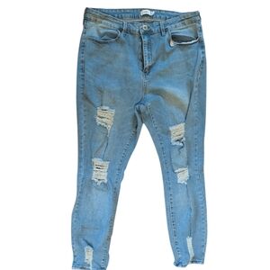Rue21 Light Blue Distressed Skinny Jeans Women's Size 18